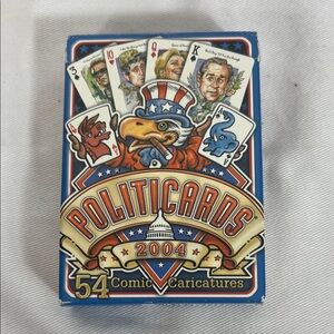 Vintage 2004 Politicards deck of cards. 54 comic caricatures. Never used